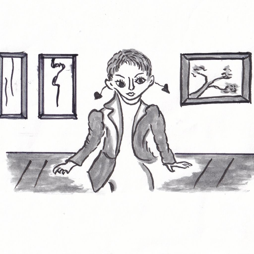 美術展静かに満ちて菊日和❇️95歳のイラストと俳句のコラボ作品