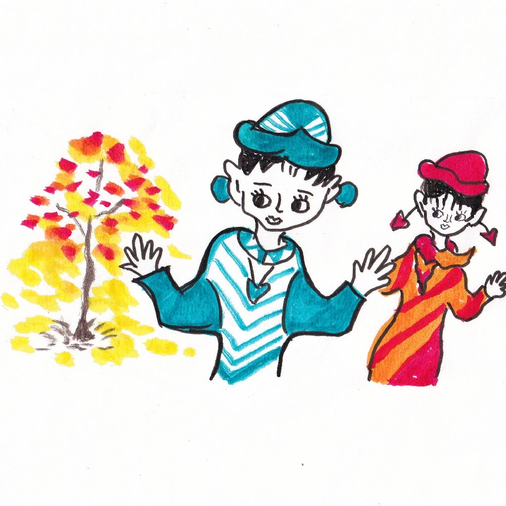 親子みな声弾む日の錦かな✴️95歳のイラストと俳句のコラボ作品です♥️