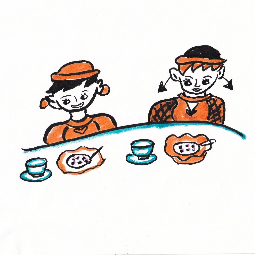 ふと見れば茶柱立ちぬ小春かな✴️95歳のイラストと俳句のコラボ作品です♥️