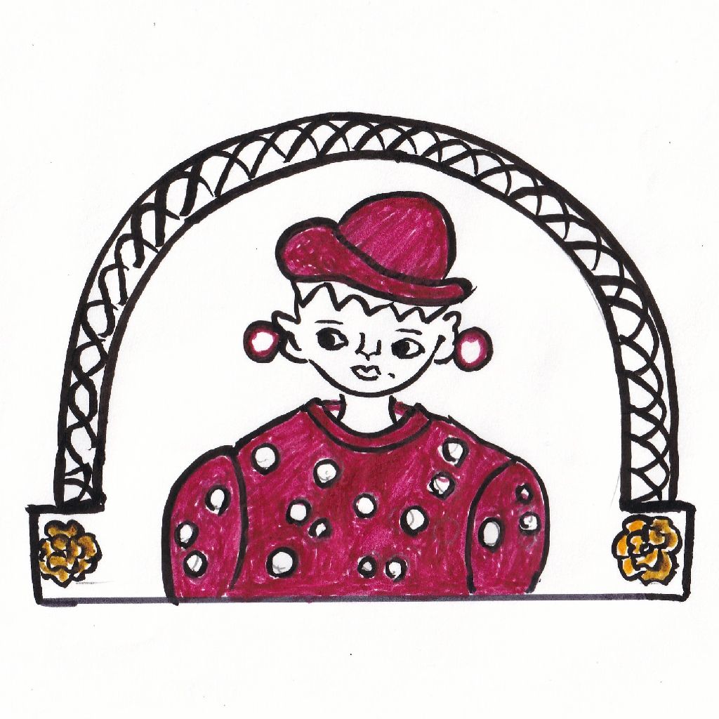 水玉の赤き力や年の果て✨95歳のイラストと俳句のコラボ作品です♥️