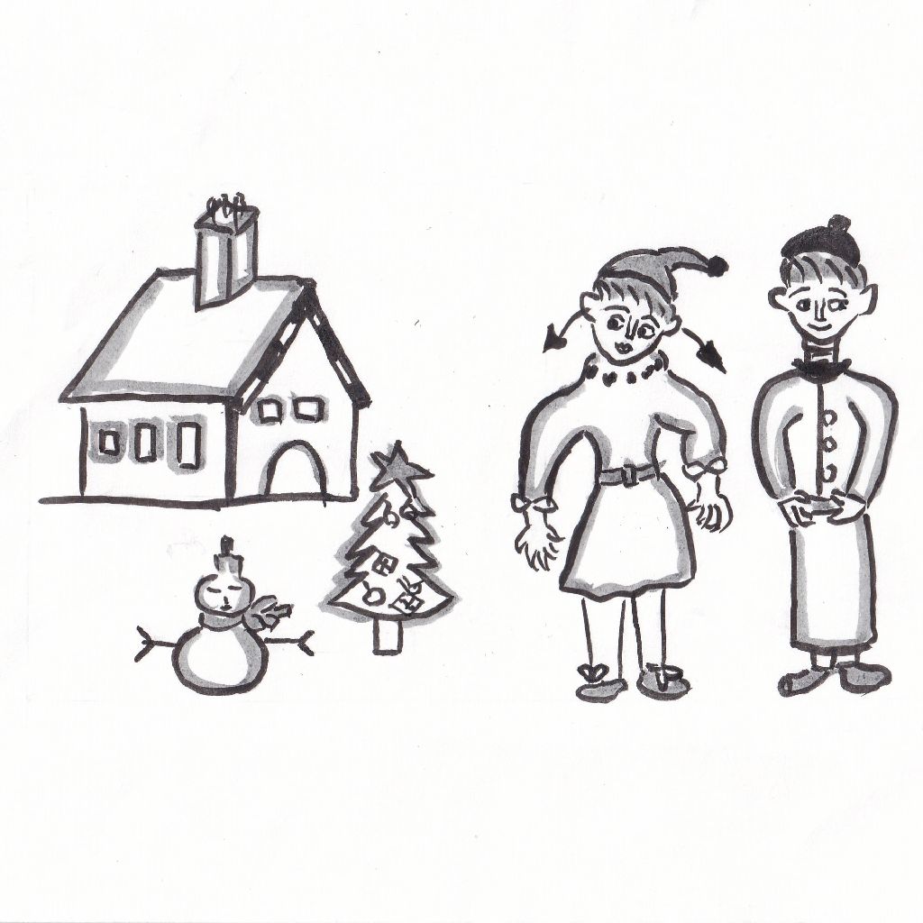 待ちわびし日々の光や聖夜くる⛄🎄✨95歳のイラストと俳句のコラボ作品です♥️