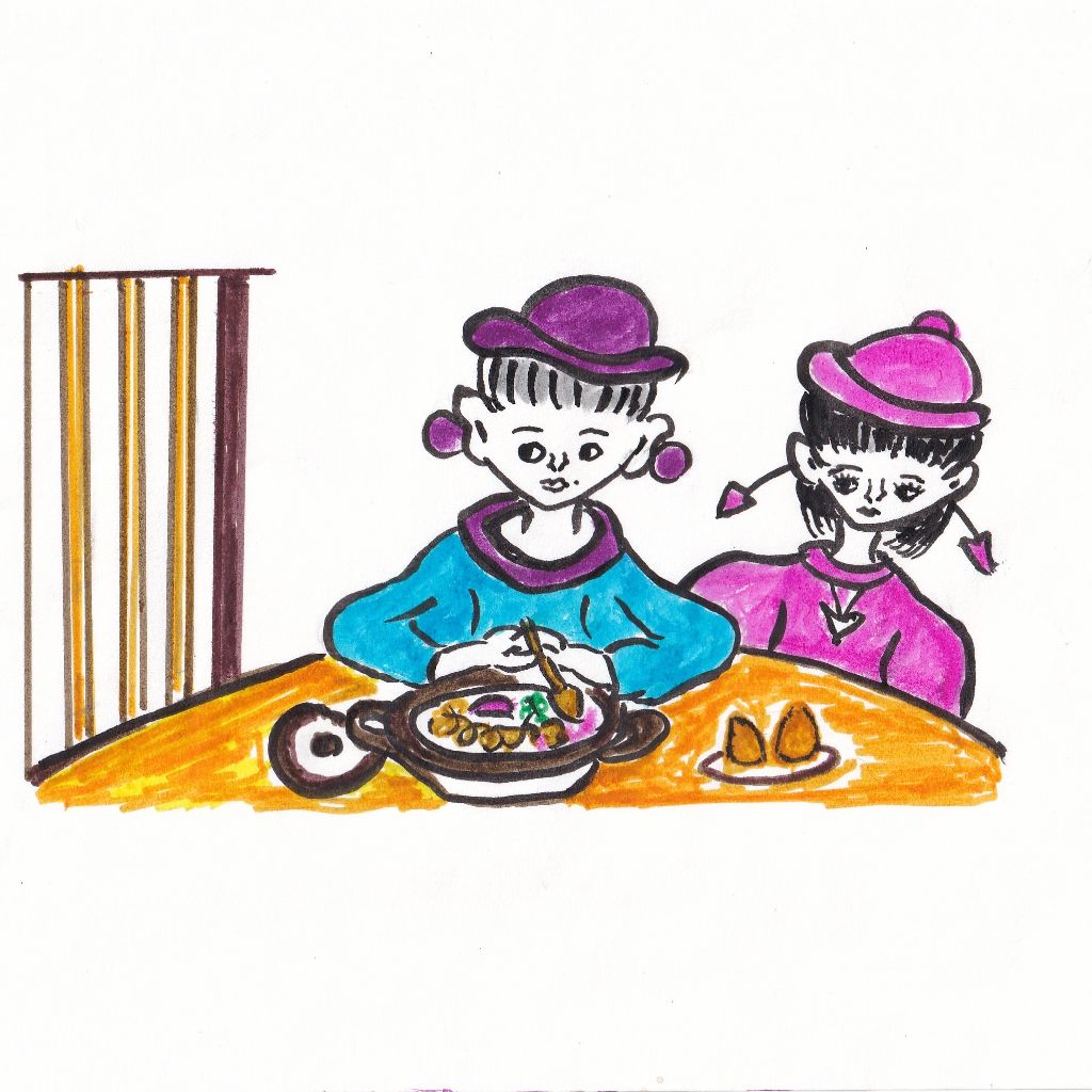 故郷の鍋焼うどんぐつぐつと✨95歳のイラストと俳句のコラボ作品です