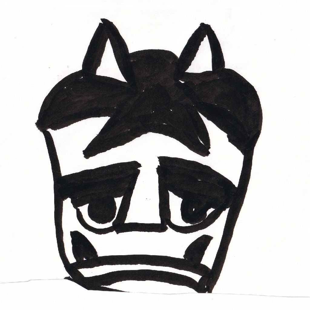 鬼去って空の青さや春の立つ⭐95歳のイラストと俳句のコラボ作品