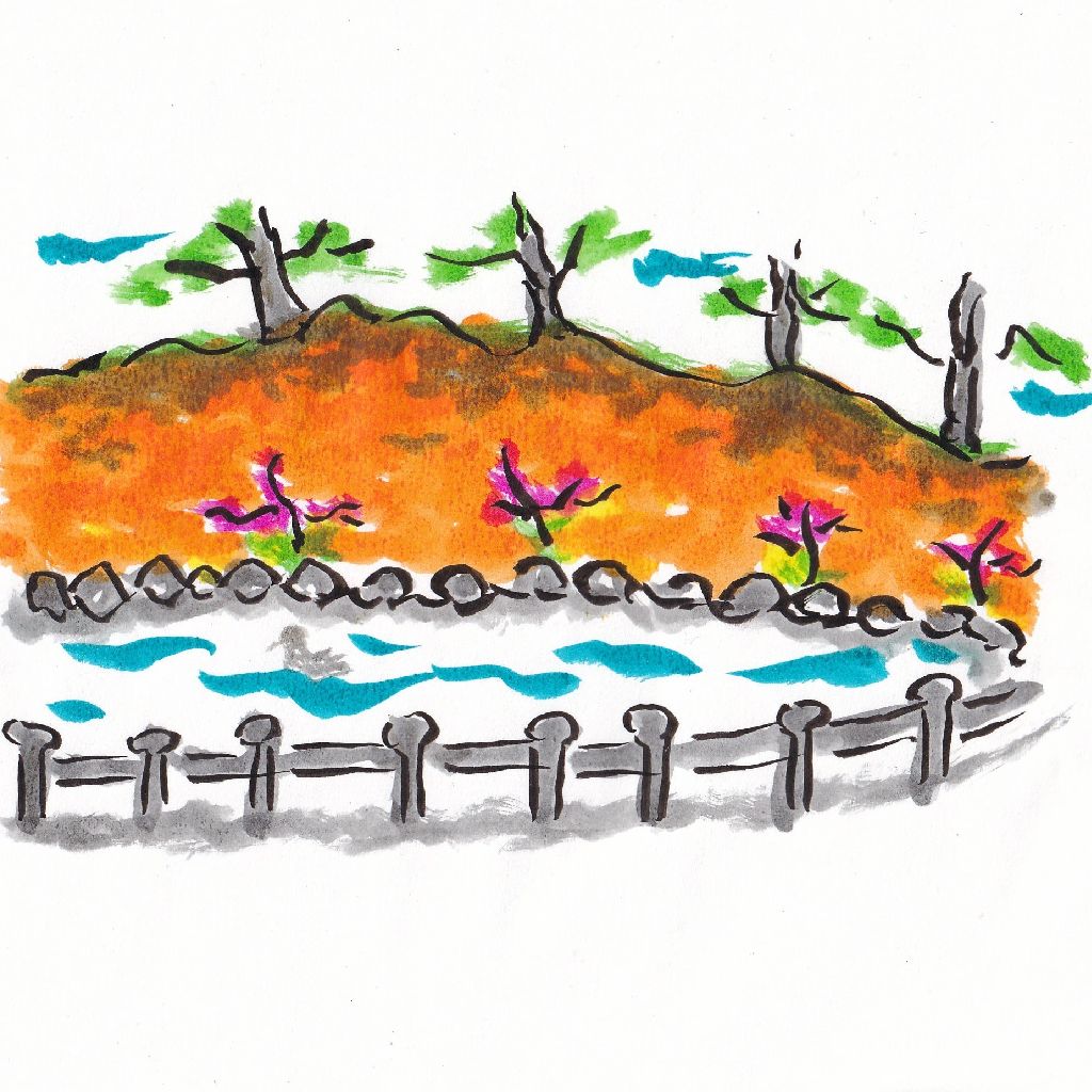 春の堀ゆらりと白く水の影⭐95歳のイラストと俳句のコラボ作品