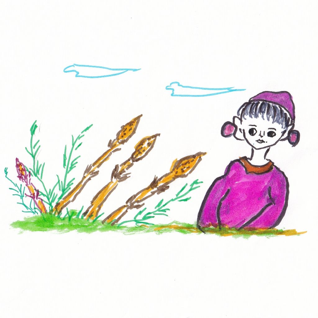 土筆摘む手に春の風柔らかき⭐95歳のイラストと俳句のコラボ作品です♥️