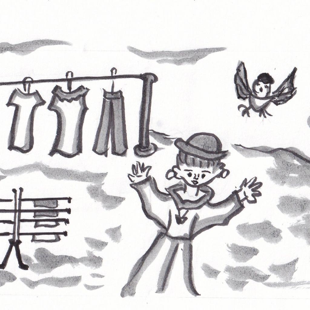 麗らかや空を抱きしむシャボンの香⭐95歳のイラストと俳句のコラボ