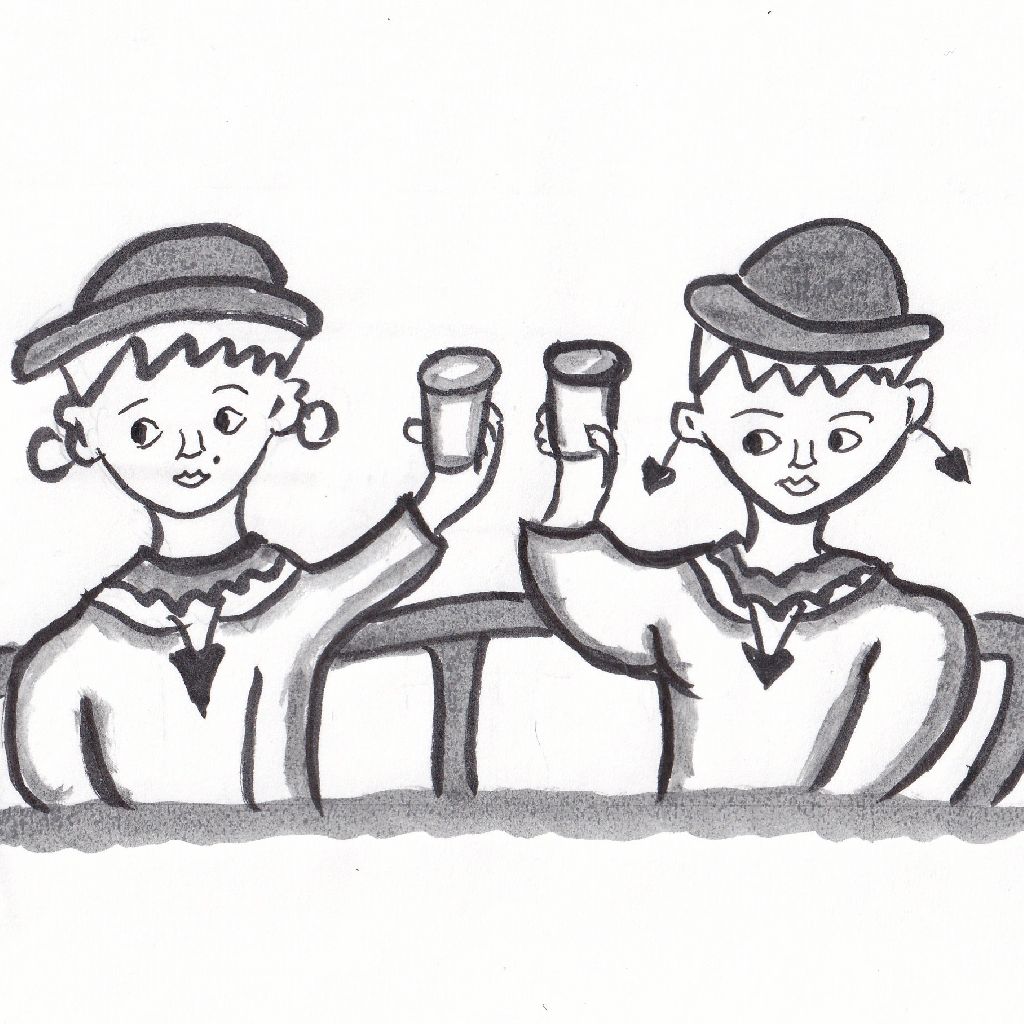 春の宵乾杯の声澄み渡る⭐95歳のイラストと俳句のコラボ作品