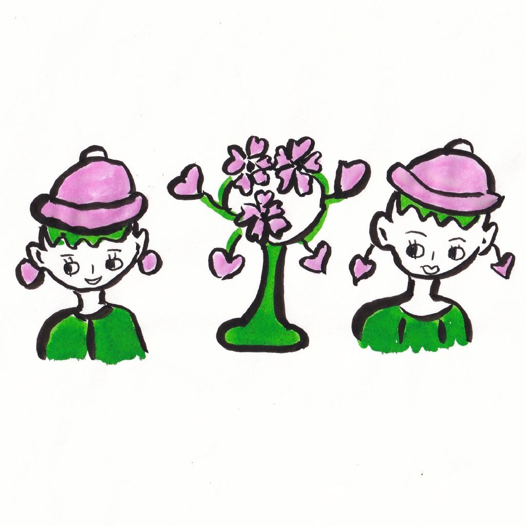 花瓶より春あふれ出す昼下がり⭐95歳のイラストと俳句のコラボ作品