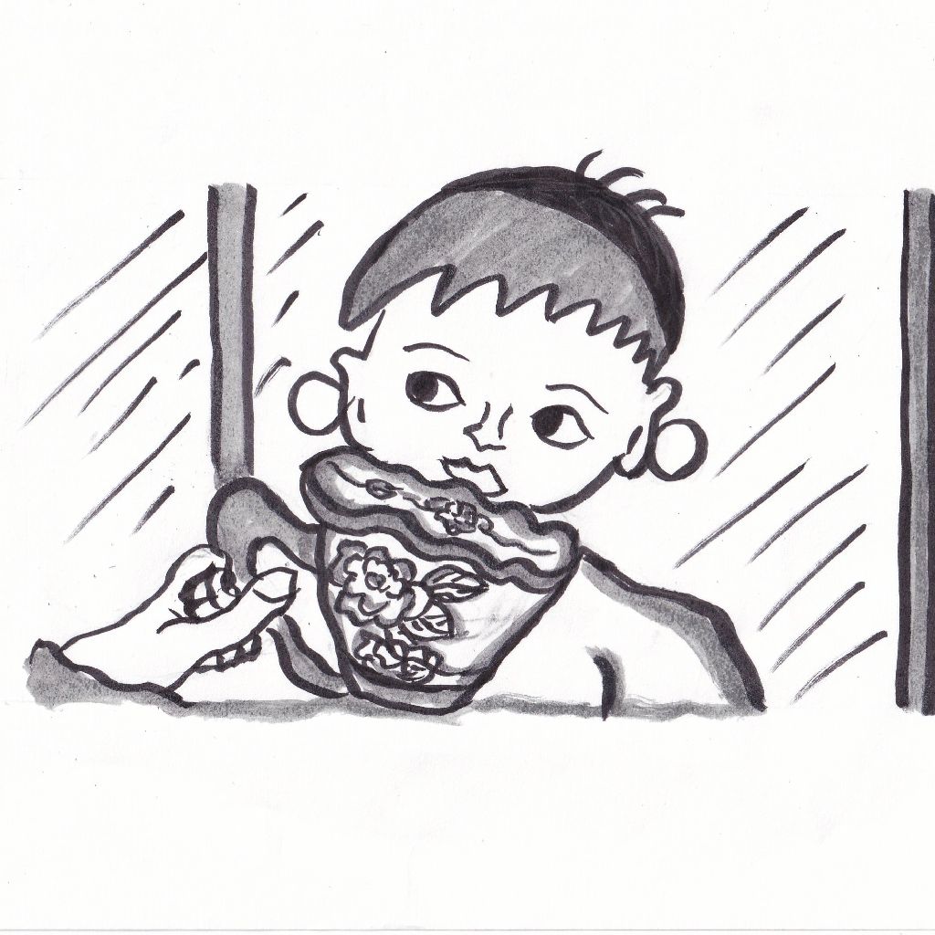 春の雨珈琲の湯気ほっと息⭐95歳のイラストと俳句のコラボ作品