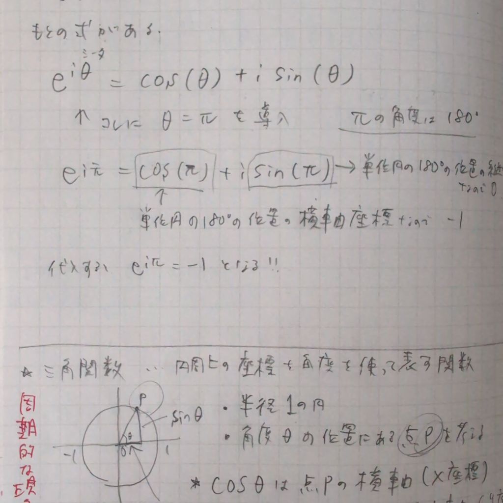 オイラーの等式を勉強してみた。