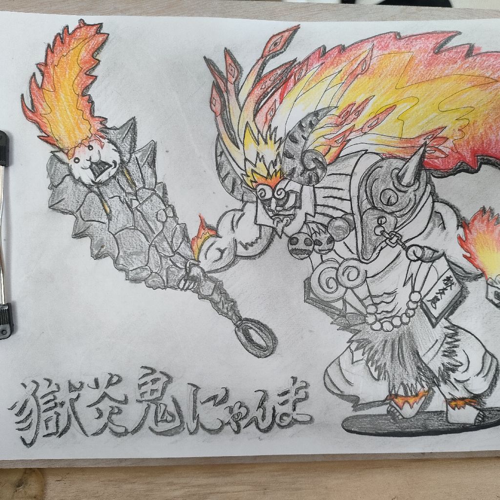 #24.獄炎鬼にゃんま描いたのと&子供のアレルギー話とカレーチャーハン美味しいよの話