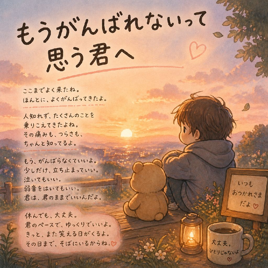 もう、頑張れないって思ってる君へ